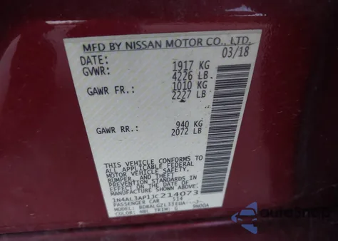 2018 Nissan Altima 2.5 S из США, поврежденный, VIN 1N4AL3AP1JC214073